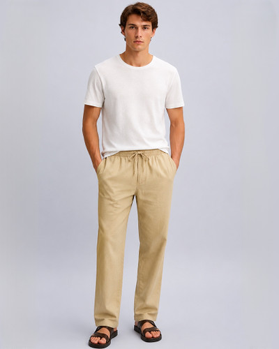 شلوار کنفی کمرگتردار در دو رنگ مشکی و بیسکویتی |🇪🇸 Pull&bear